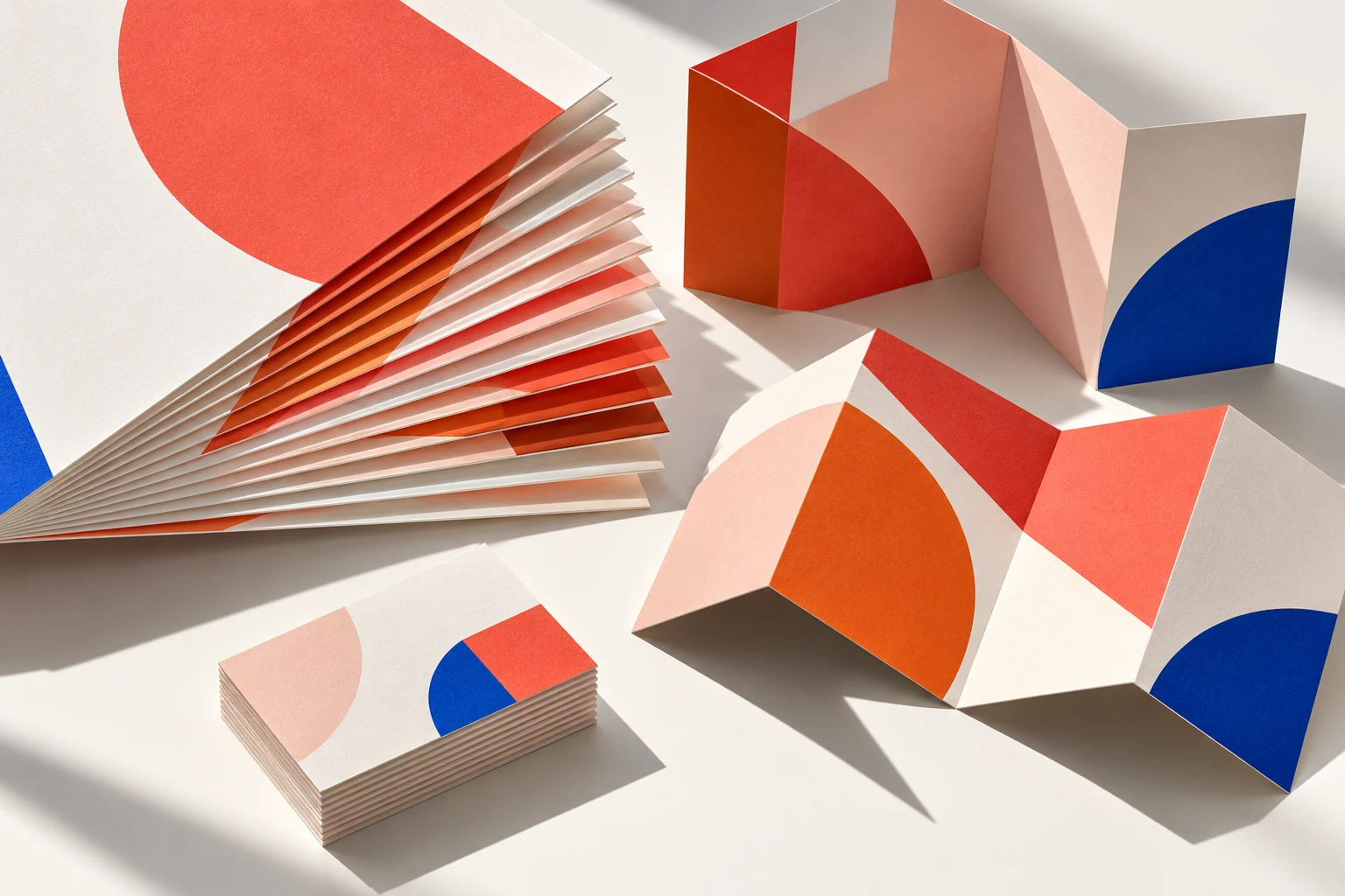 Colourful printed pieces and paper — illustrative concept